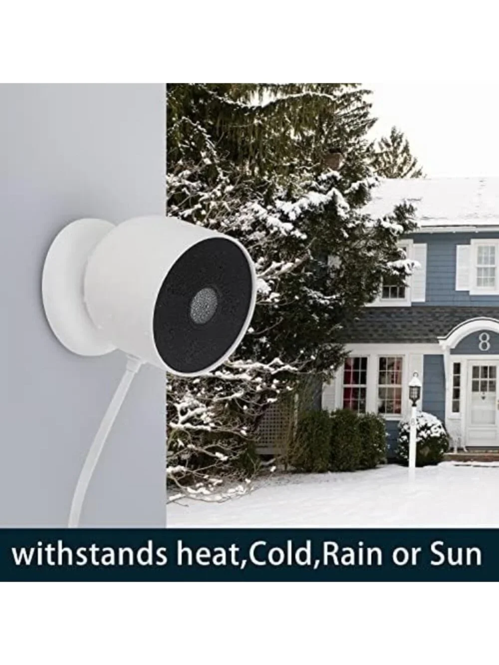 2 Pack 25Ft Weatherproof Charging Cable for Google Nest Cam - Flat Outdoor Power